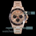Super Clone Iced Out Rolex Daytona 7750 Diamond All-Rose Gold Watch 40mm 